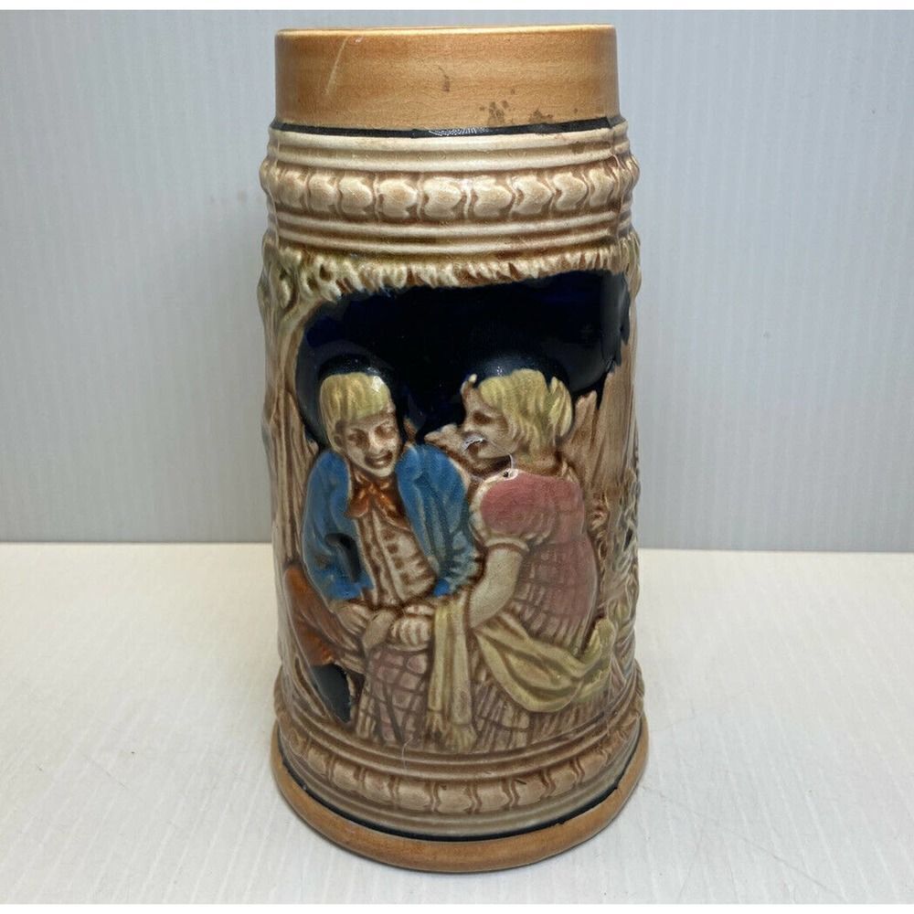 Ceramic German Beer Stein made in Japan Ein frohes Herz Heilt allen Schmerz 70s